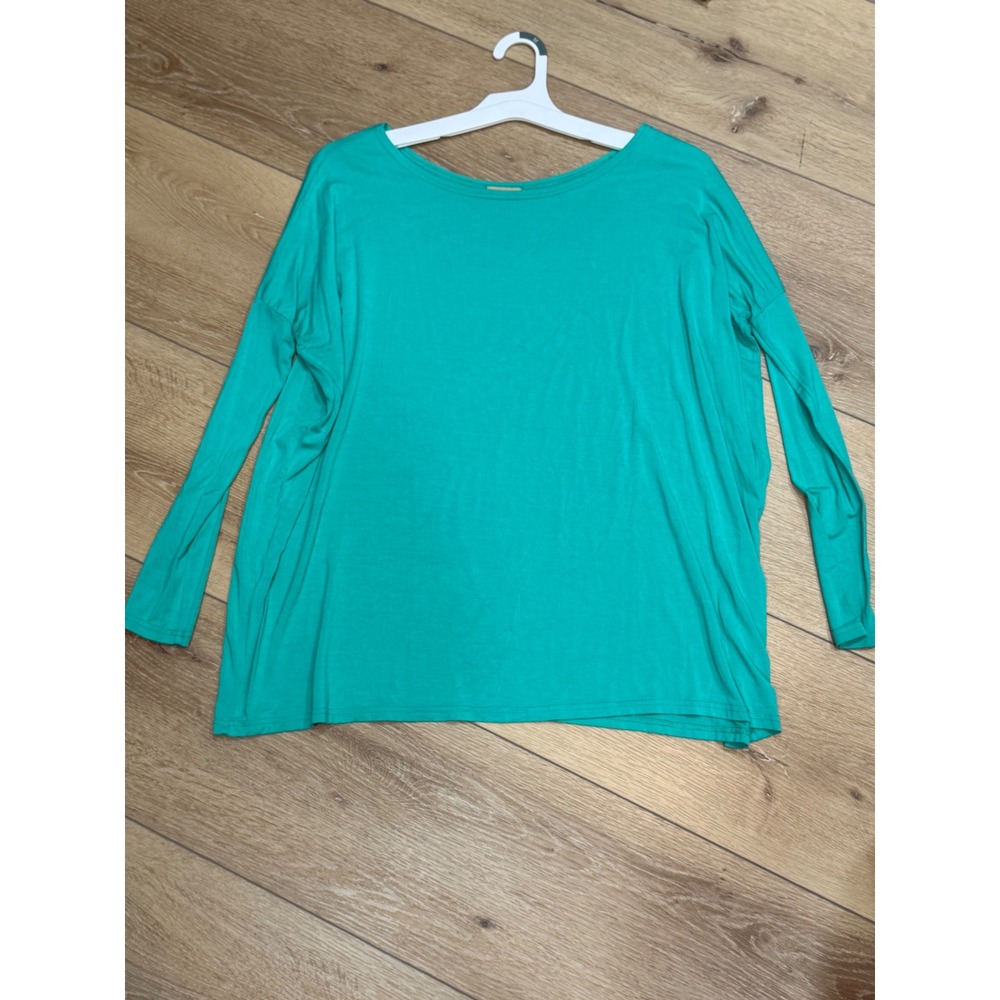 Piko 1988 Teal Green Long Sleeve Oversized Boat Neck Tunic Top Womens Small